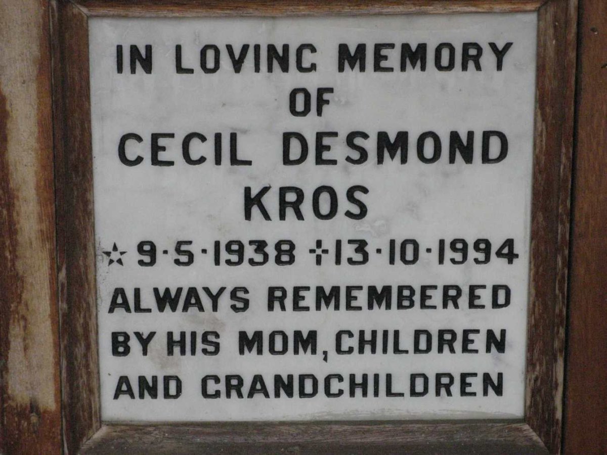 KROS Cecil Desmond 1938-1994