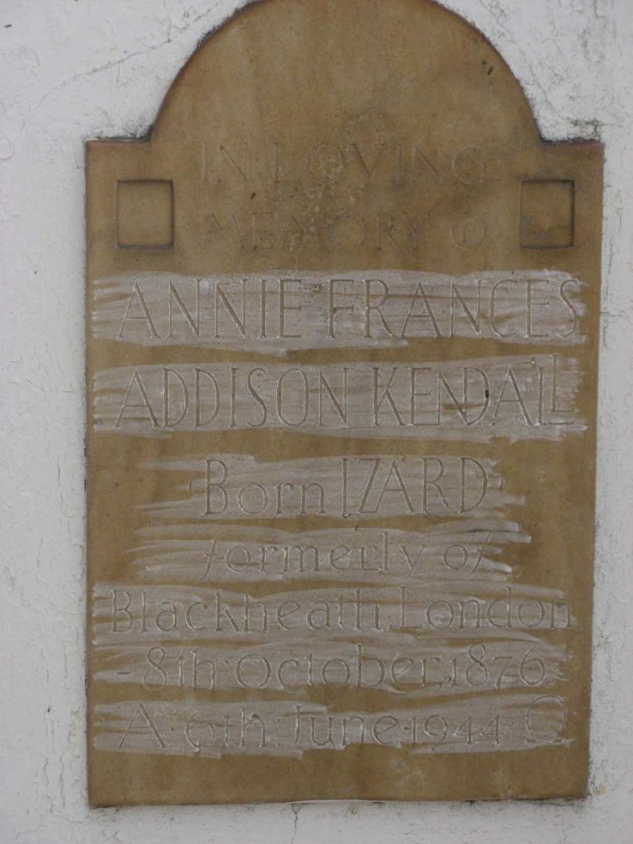 KENDALL Annie Frances Addison nee IZARD 1876-1944