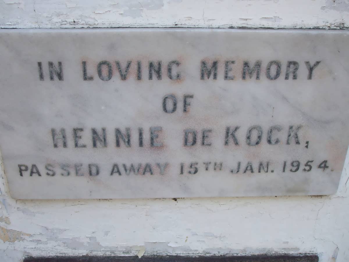 KOCK Hennie, de -1954
