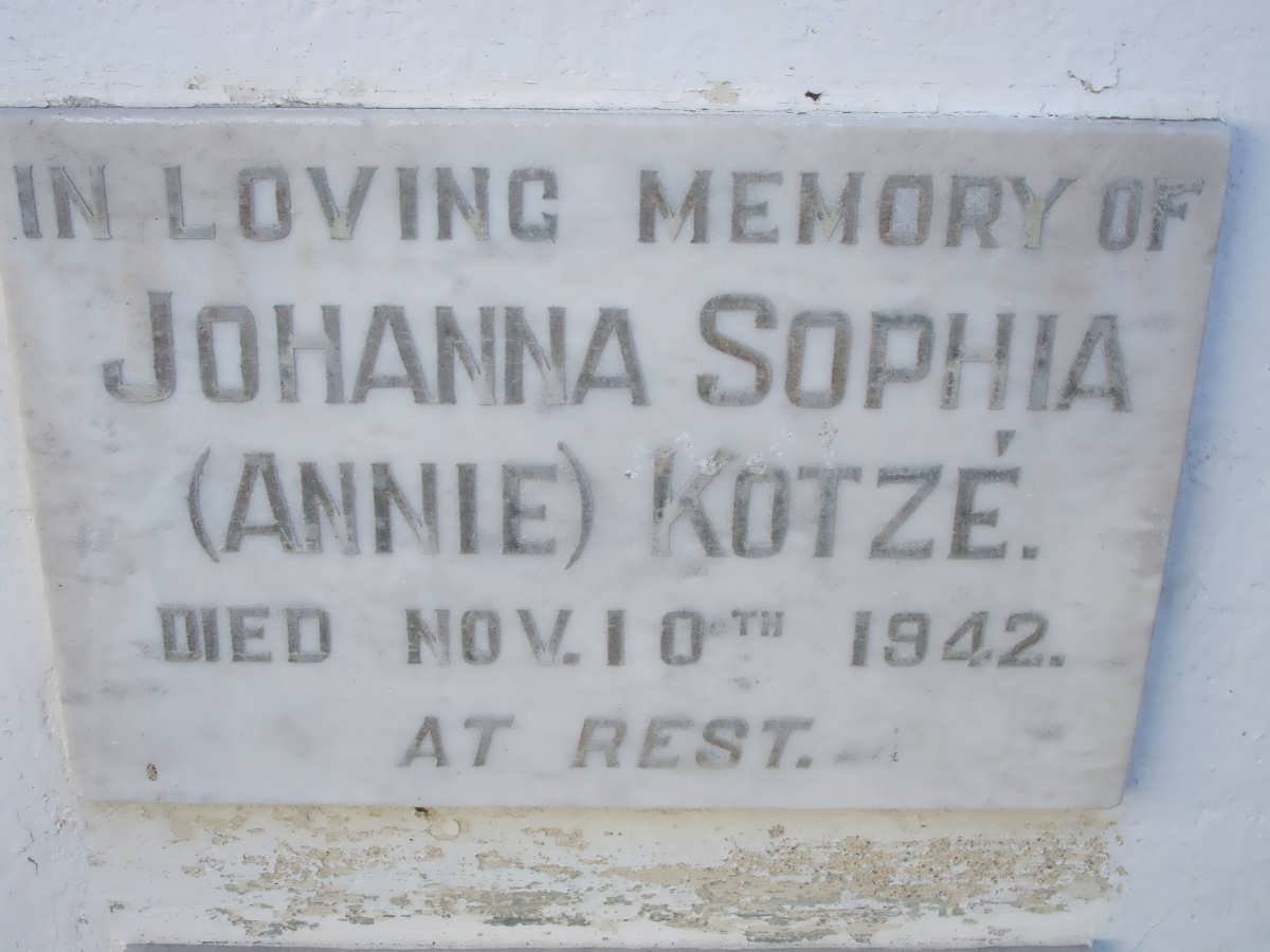 KOTZE Johanna Sophia -1942
