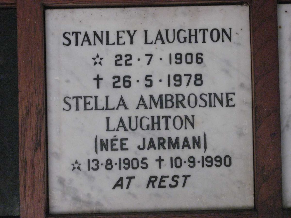 LAUGHTON Stanley 1906-1978 &amp; Stella Ambrosine JARMAN 1905-1990