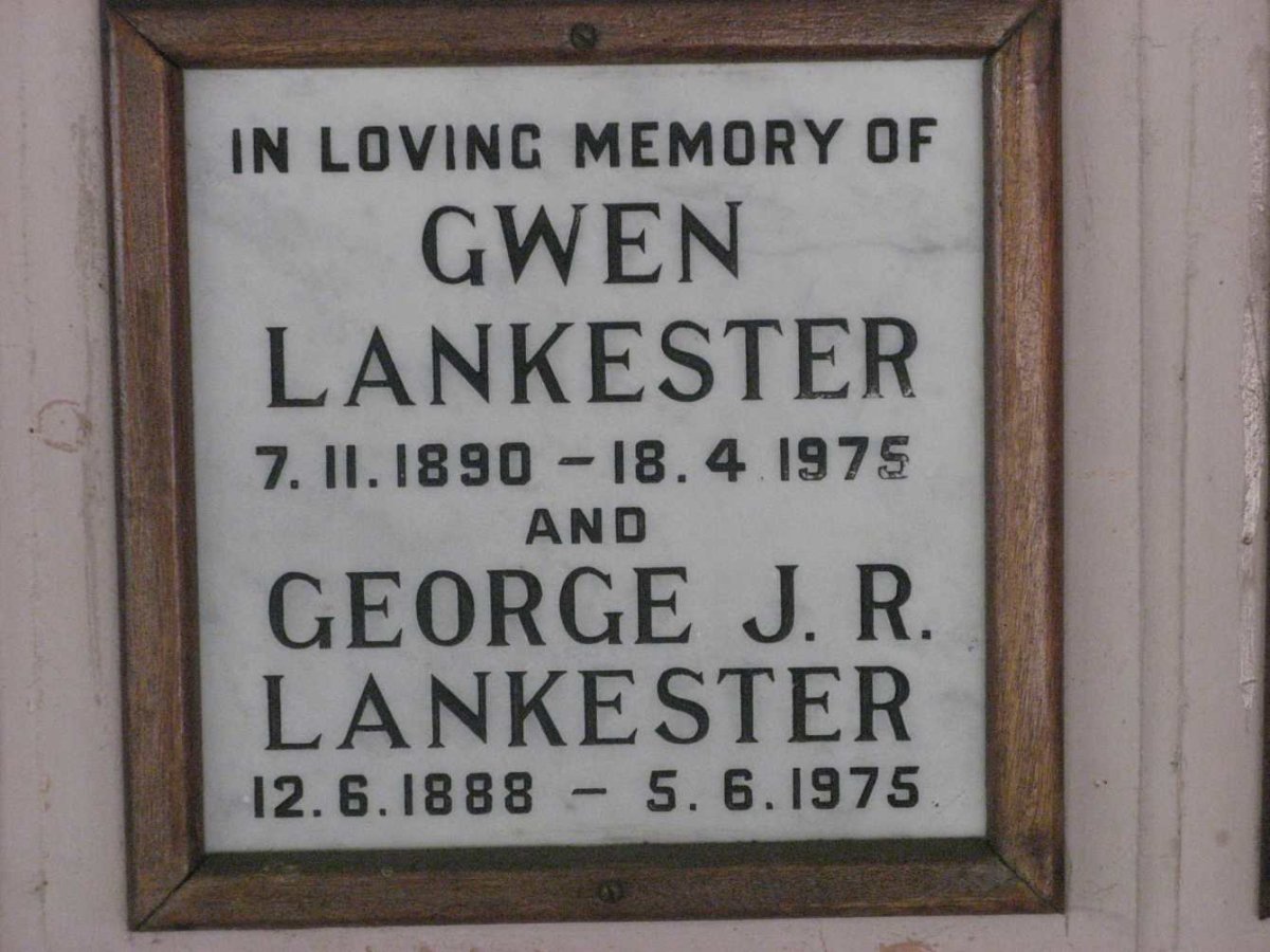 LANKESTER George J.R. 1888-1975 &amp; Gwen 1890-1975