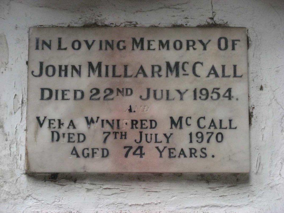 McCALL John Millar -1954 &amp; Vera Winifred -1970