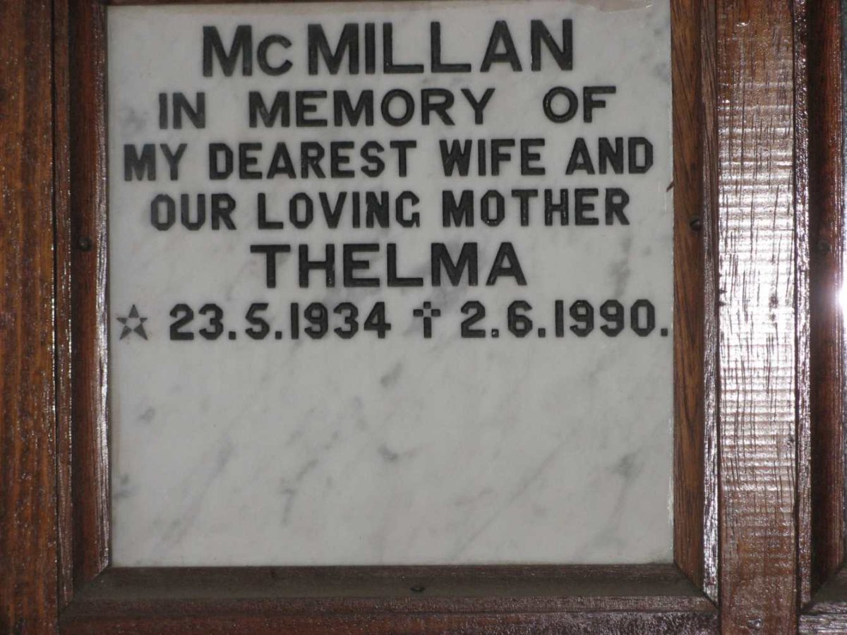 McMILLAN Thelma 1934-1990