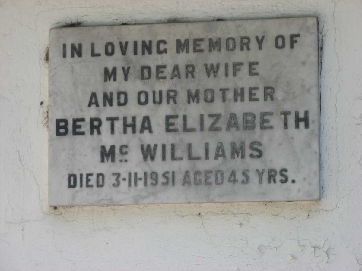McWILLIAMS Bertha Elizabeth -1951