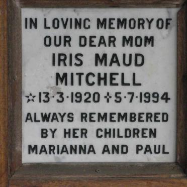 MITCHELL Iris Maud 1920-1994