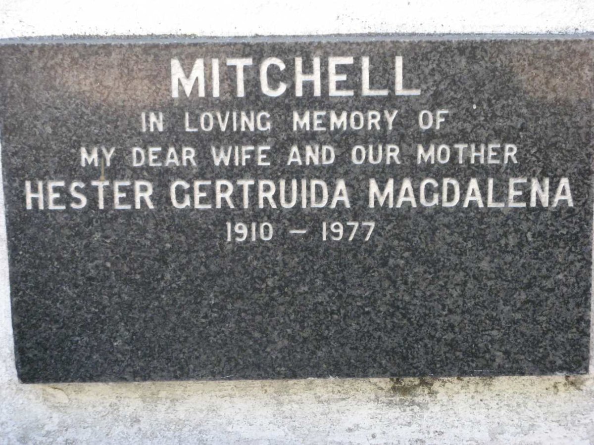 MITCHELL Hester Gertruida Magdalena 1910-1977