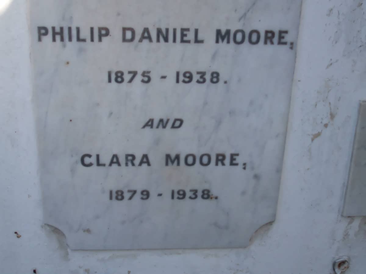 MOORE Philip Daniel 1875-1938 &amp; Clara 1879-1938