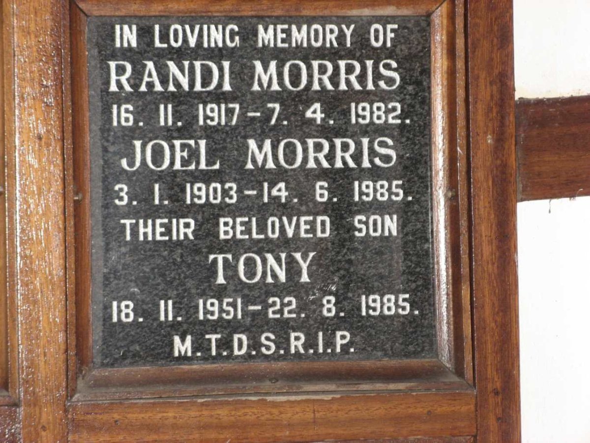 MORRIS Joel 1903-1985 &amp; Randi 1917-1982 :: MORRIS Tony 1951-1985