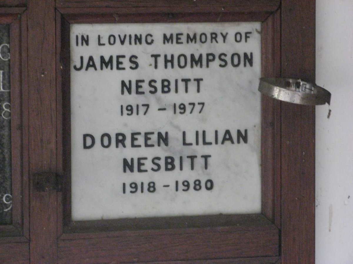 NESBITT James Thompson 1917-1977 &amp; Doreen Lilian 1918-1980