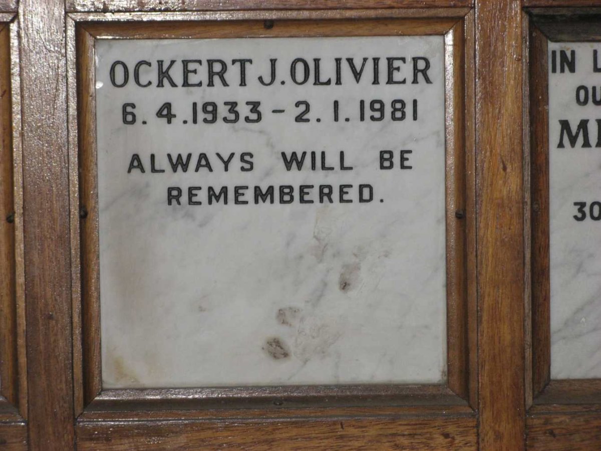 OLIVIER Ockert J. 1933-1981