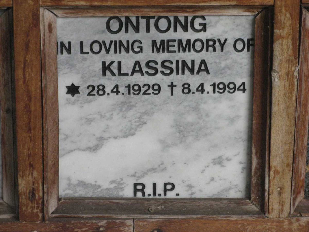 ONTONG Klassina 1929-1994