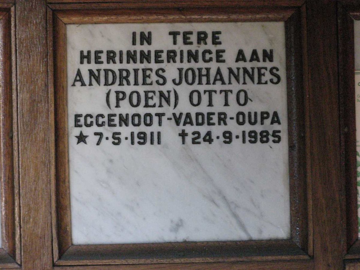 OTTO Andries Johannes 1911-1985