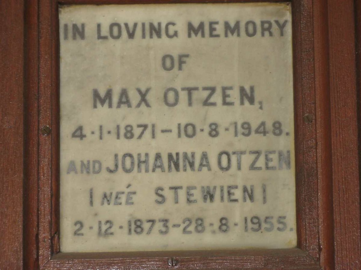 OTZEN Max 1871-1948 &amp; Johanna STEWIEN 1873-1955