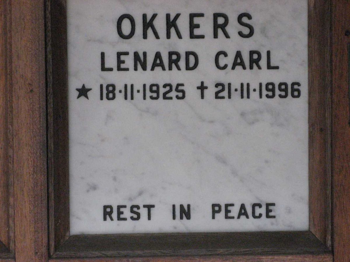 OKKERS Lenard Carl 1925-1996