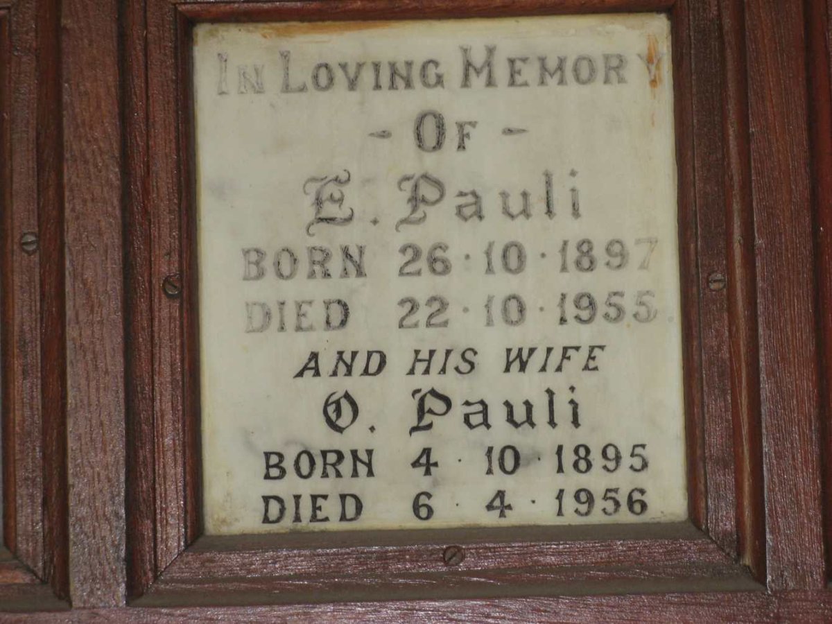 PAULI E. 1897-1955 &amp; D. 1895-1956