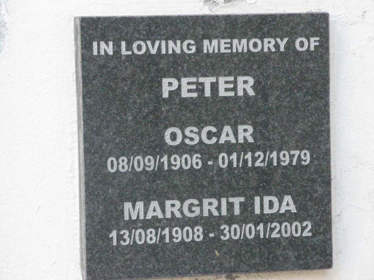 PETER Oscar 1906-1979 &amp; Margrit Ida 1908-2002