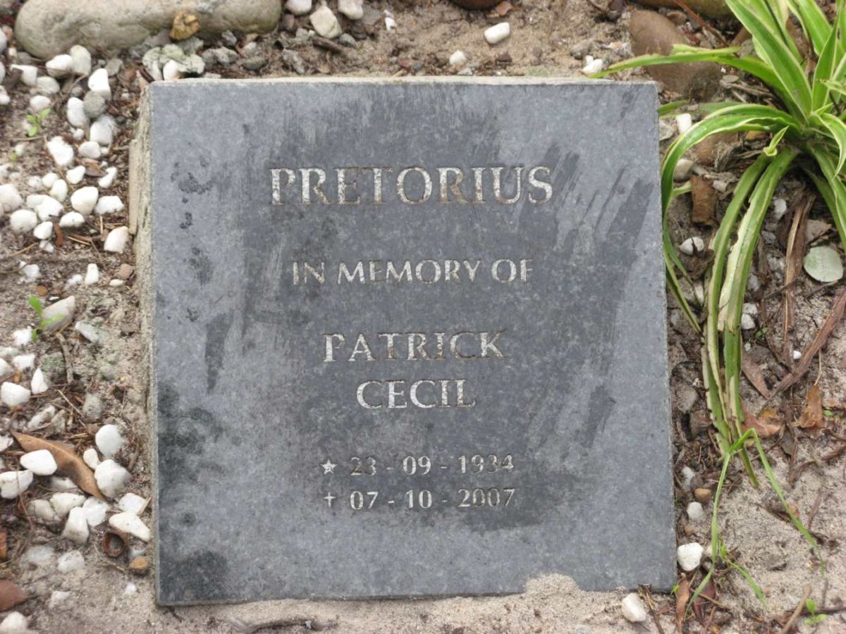 PRETORIUS Patrick Cecil 1934-2007