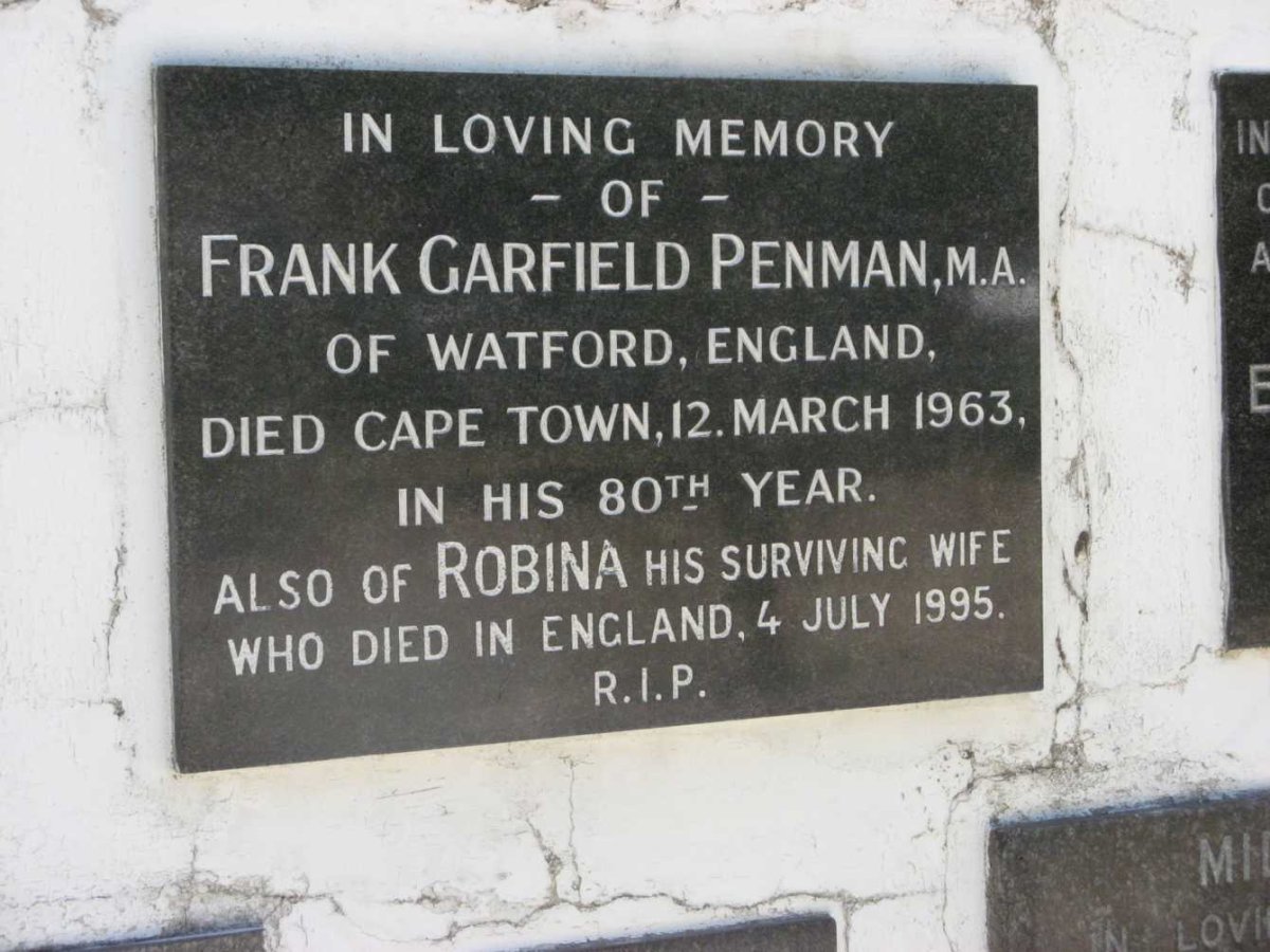 PENMAN Frank Garfield -1963 &amp; Robina -1995