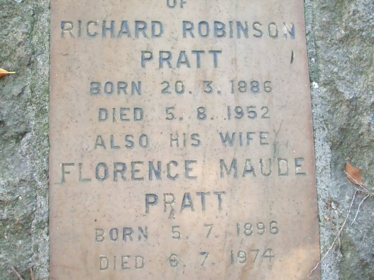 PRATT Richard Robinson 1886-1952 &amp; Florence Maude 1896-1974