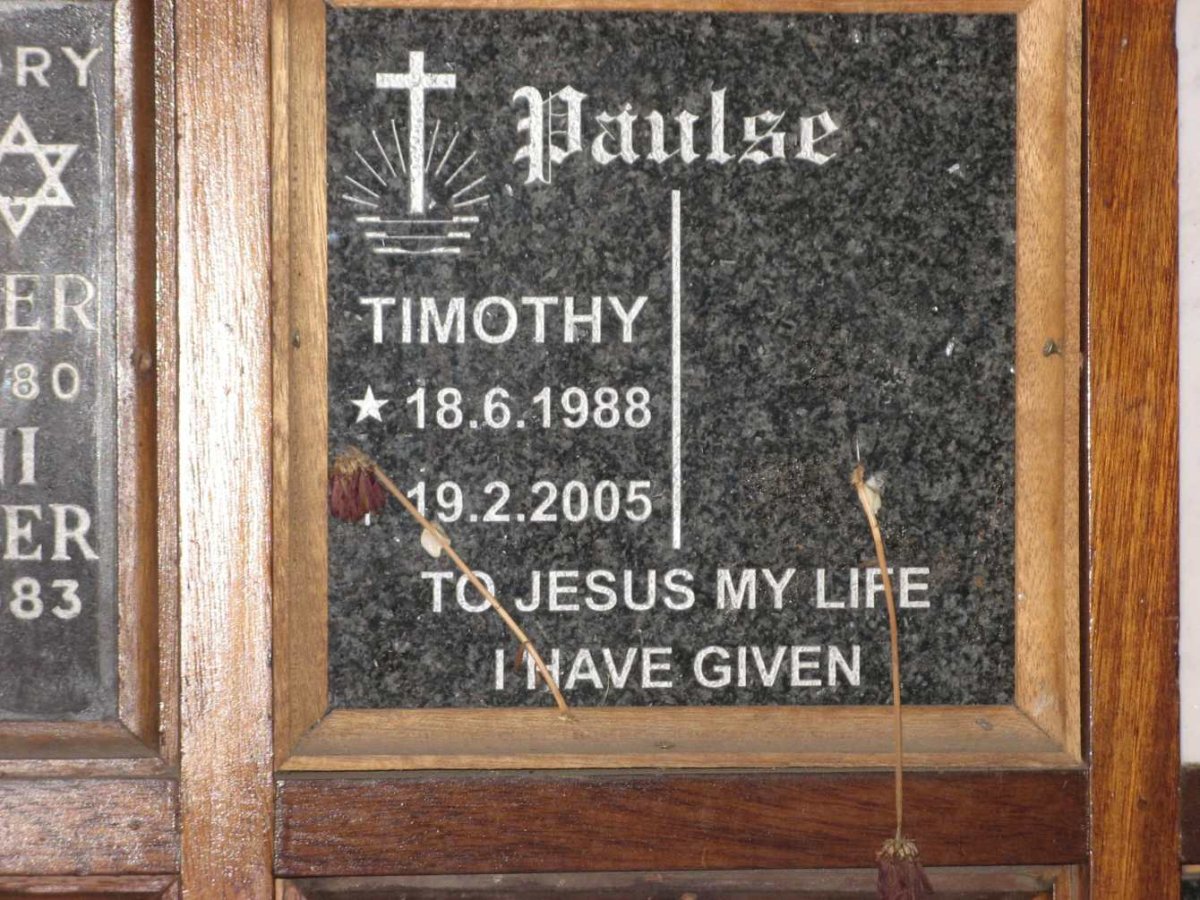 PAULSE Timothy 1988-2005