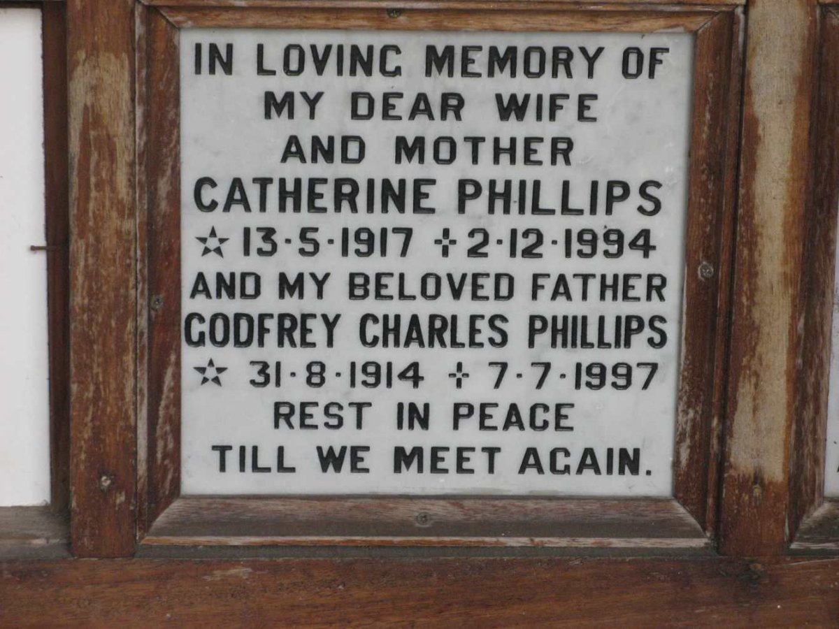PHILLIPS Godfrey Charles 1914-1997 &amp; Catherine 1917-1994