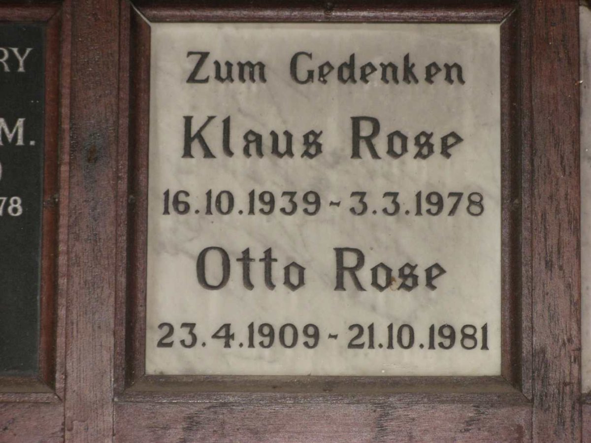 ROSE Otto 1909-1981 :: ROSE Klaus 1939-1978