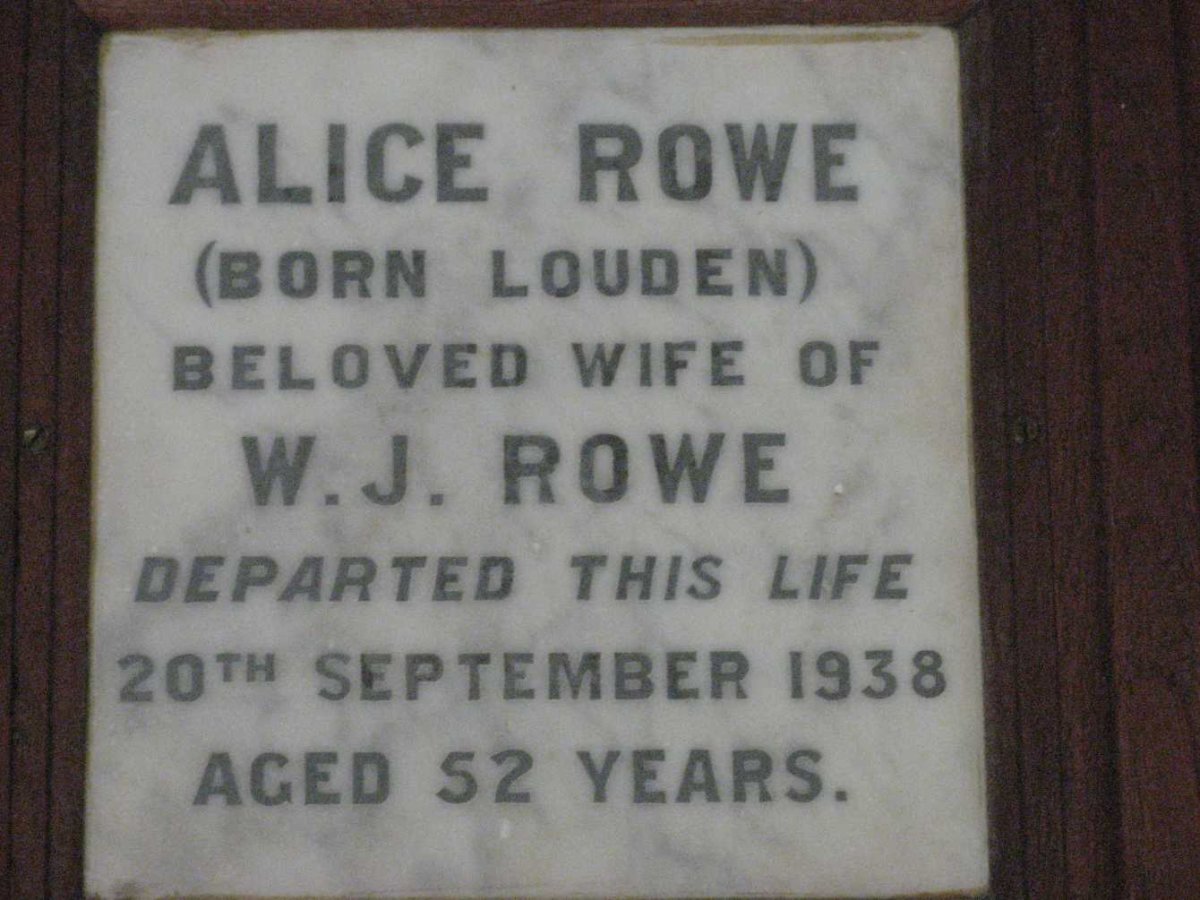 ROWE Alice nee LOUDEN -1938