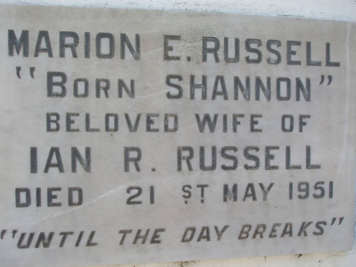 RUSSELL Marion E. nee SHANNON -1951