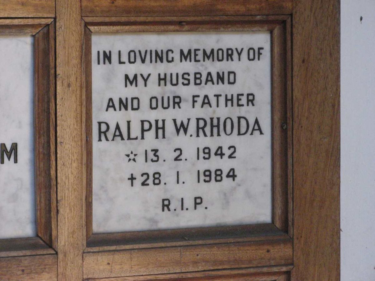 RHODA Ralph W. 1942-1984