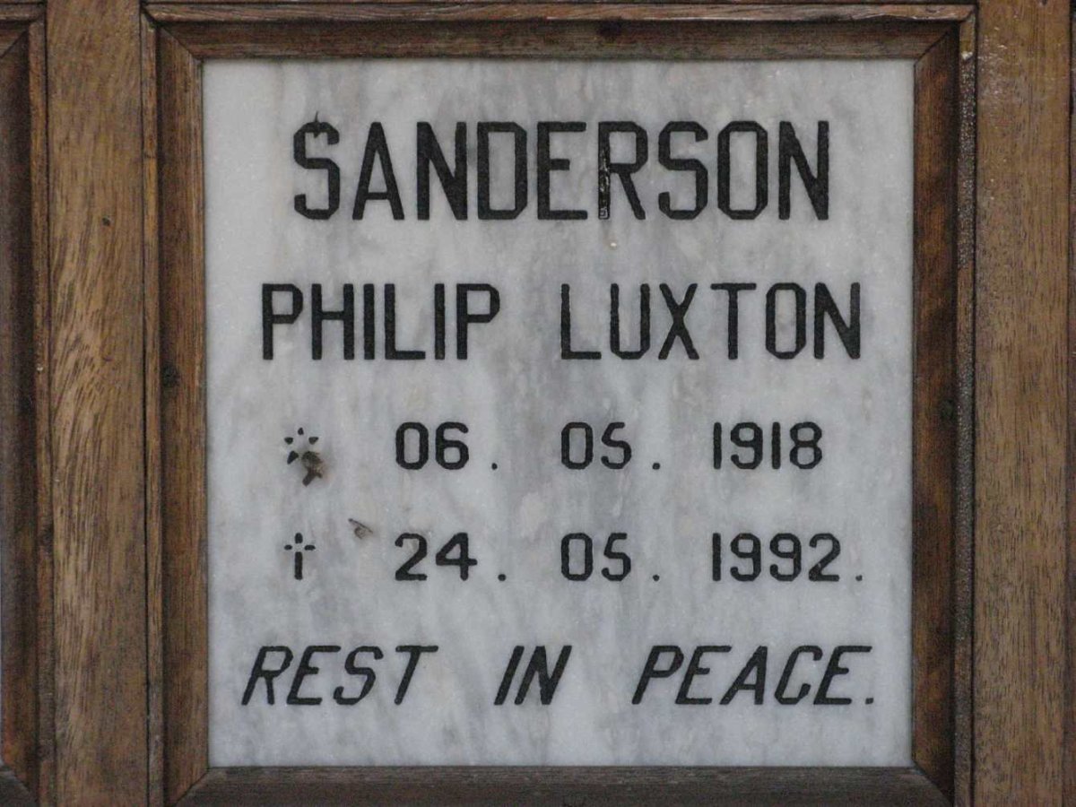 SANDERSON Philip Luxton 1918-1992