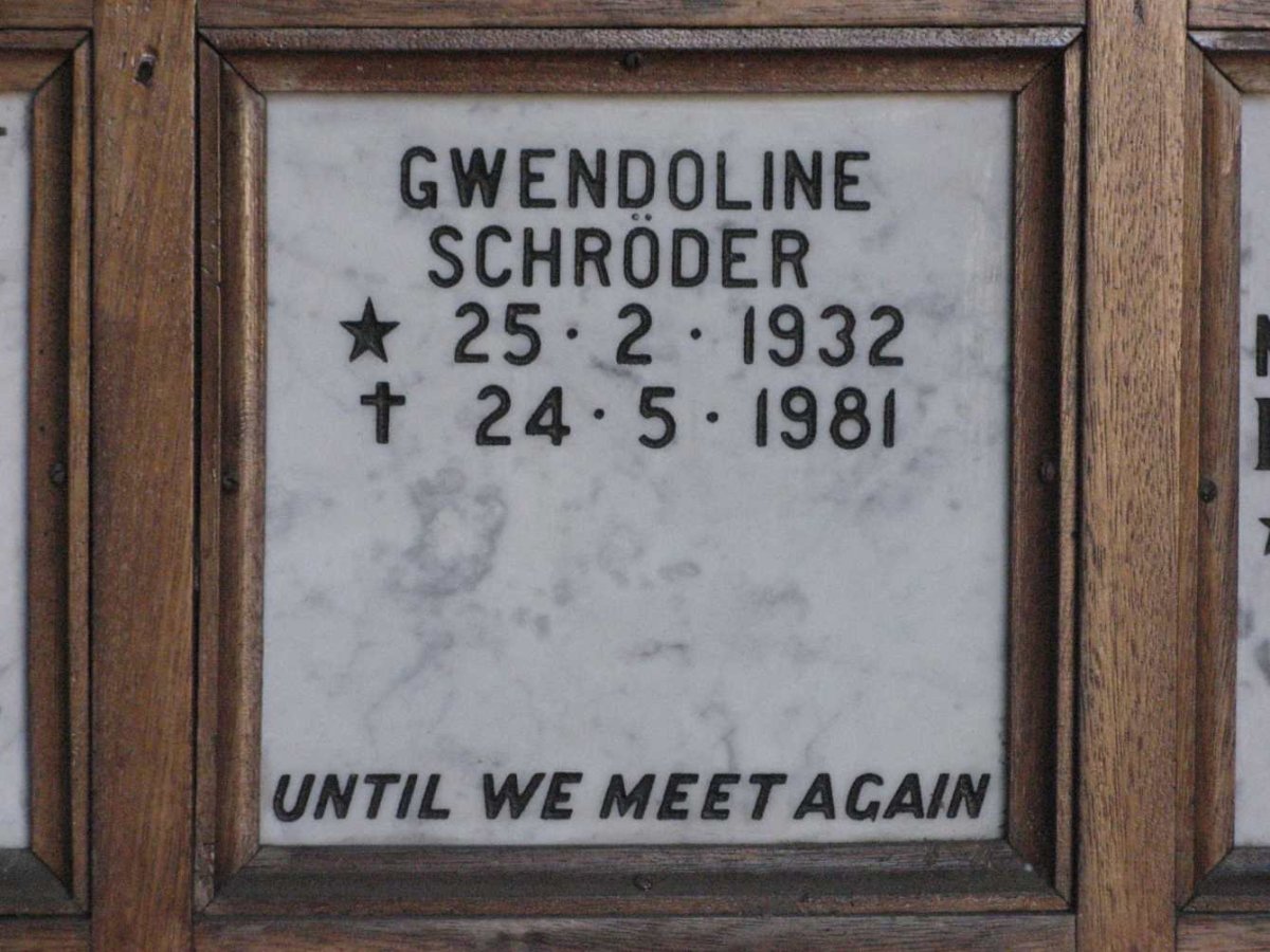 SCHRODER Gwendoline 1932-1981