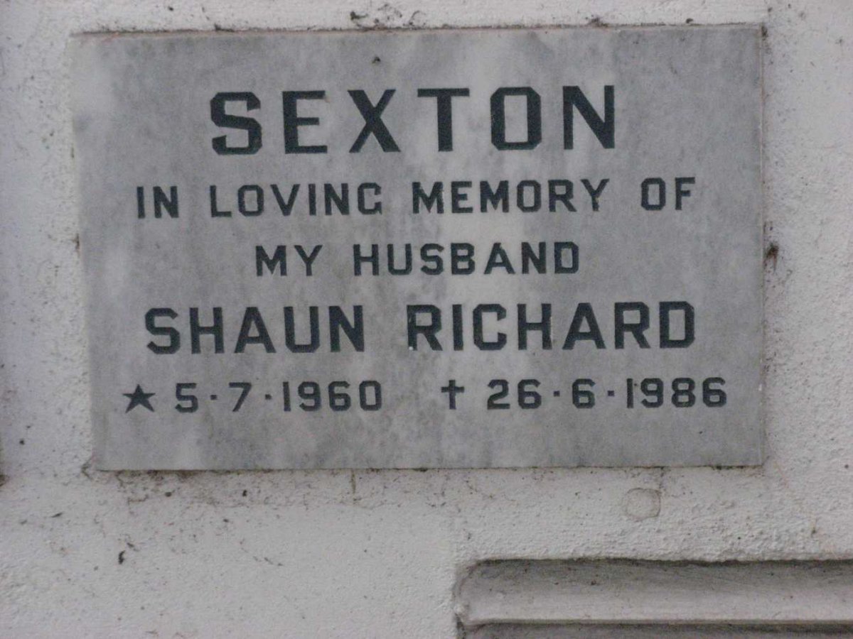 SEXTON Shaun Richard 1960-1986