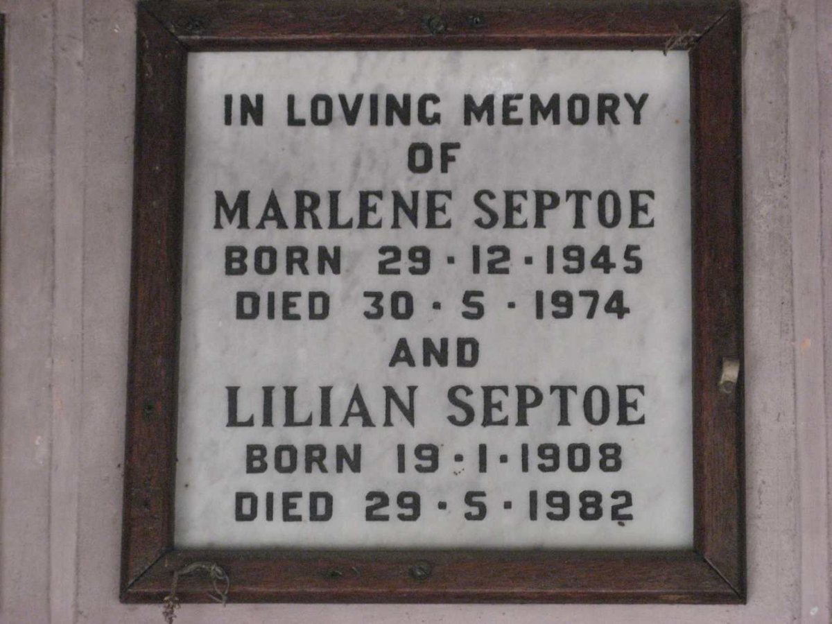 SEPTOE Lilian 1908-1982 :: SEPTOE Marlene 1945-1974