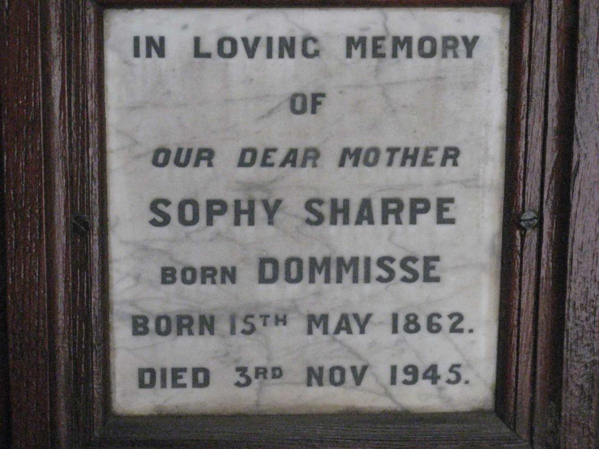 SHARPE Sophy nee DOMMISSE 1862-1945