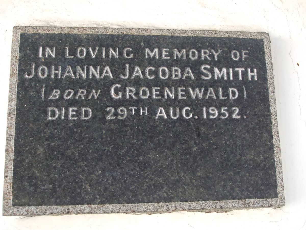SMITH Johanna Jacoba nee GROENEWALD -1952