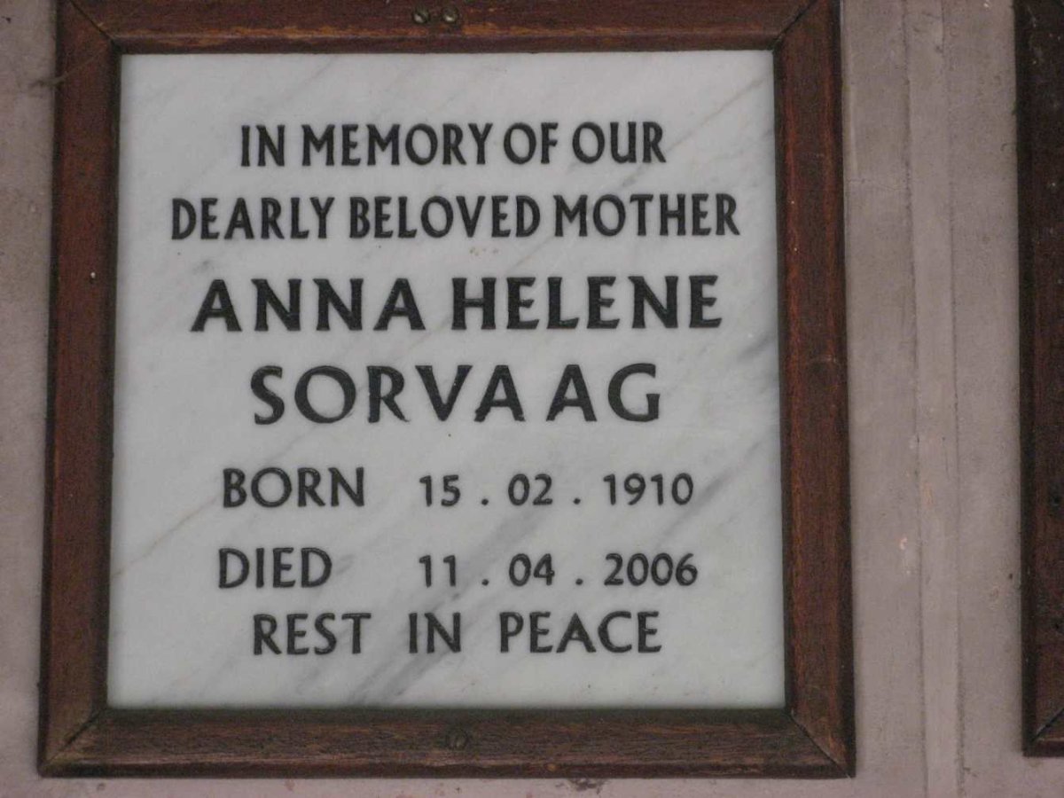 SORVAAG Anna Helene 1910-2006