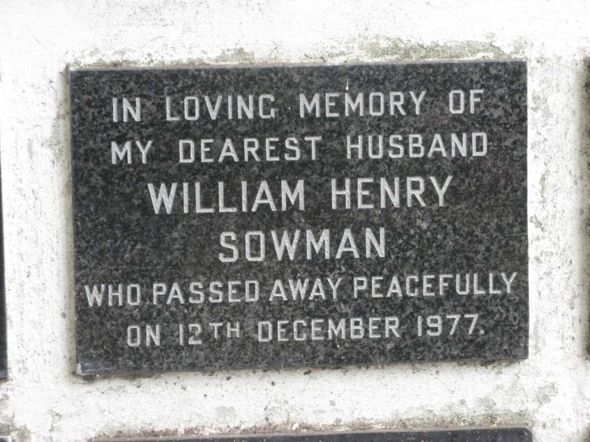 SOWMAN William Henry -1977