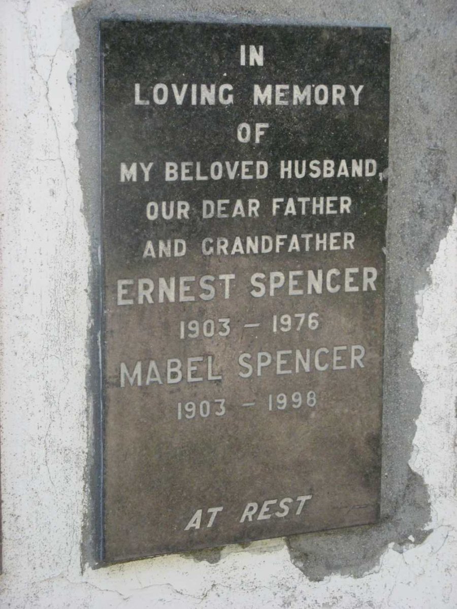 SPENCER Ernest 1903-1976 &amp; Mabel 1903-1998