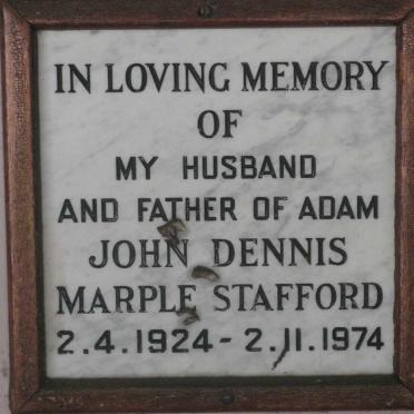 STAFFORD John Dennis Marple 1924-1974