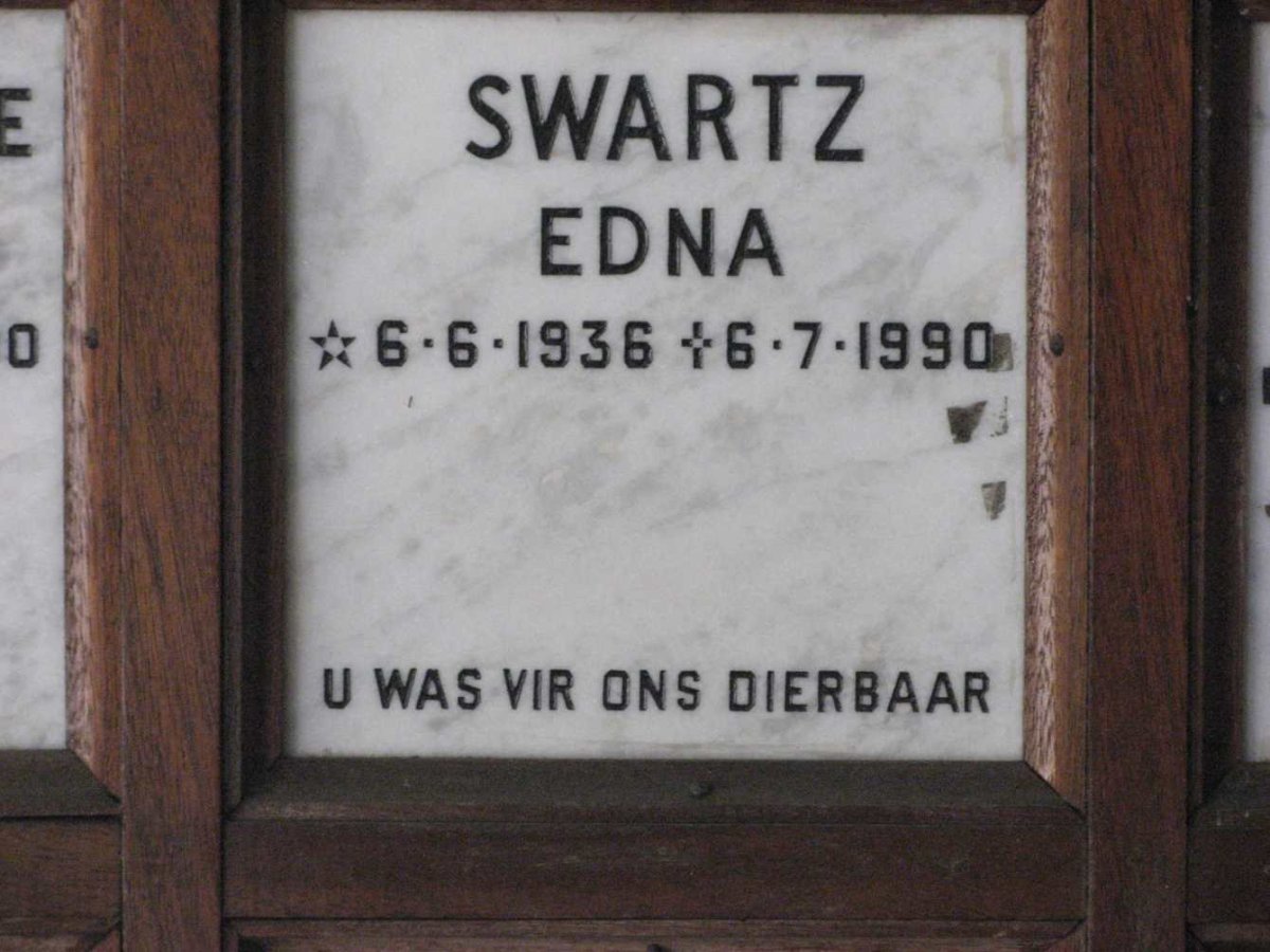 SWARTZ Edna 1936-1990