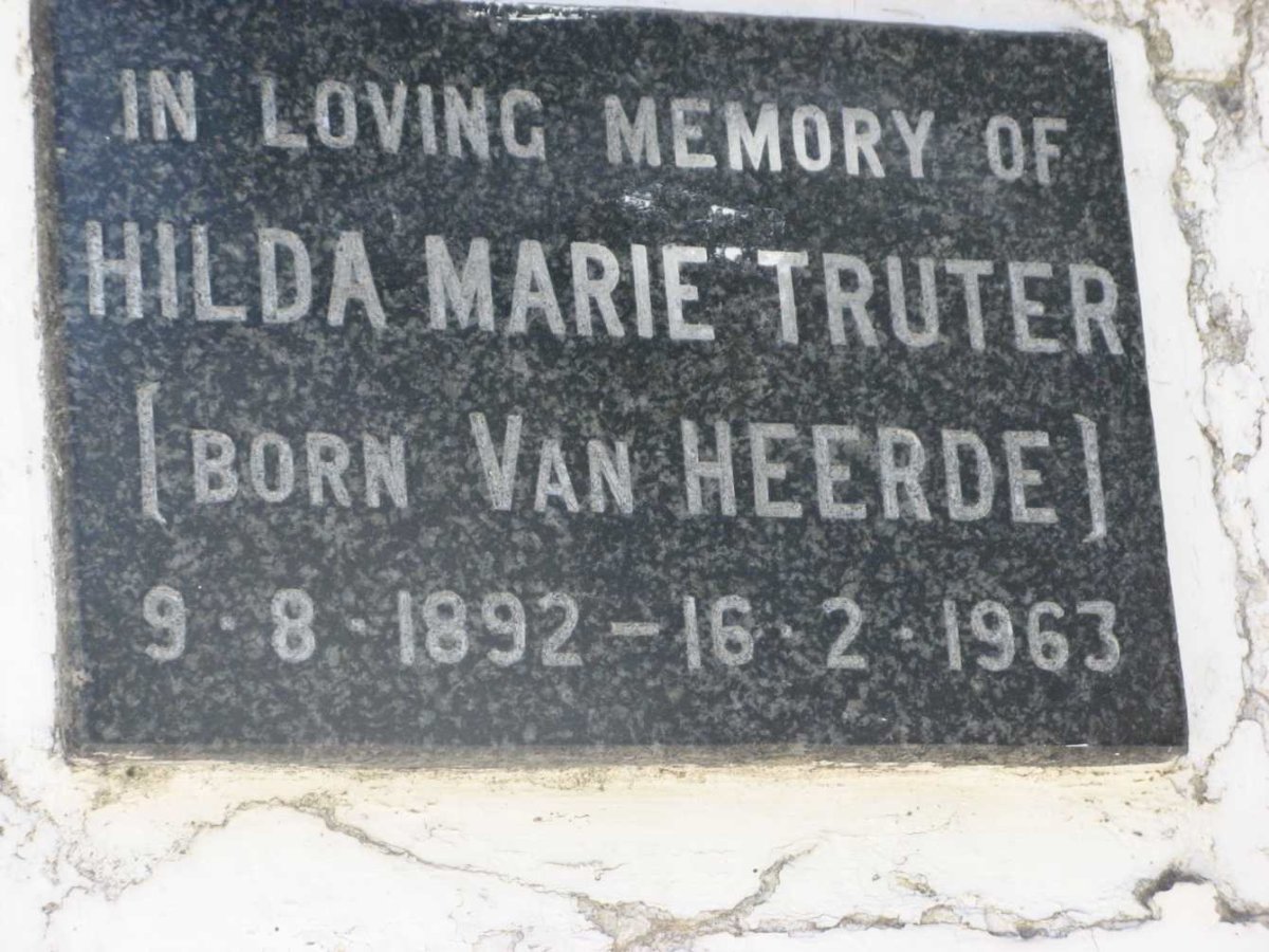 TRUTER Hilda Marie nee VAN HEERDE 1892-1963