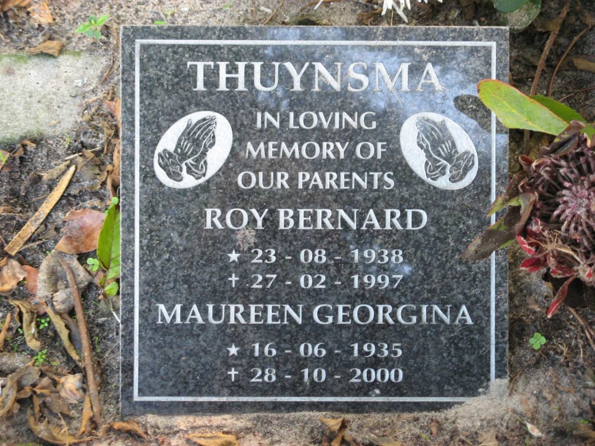 THUYNSMA Roy Bernard 1938-1997 &amp; Maureen Georgina 1935-2000