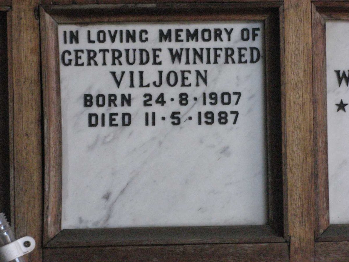 VILJOEN Gertrude Winifred 1907-1987