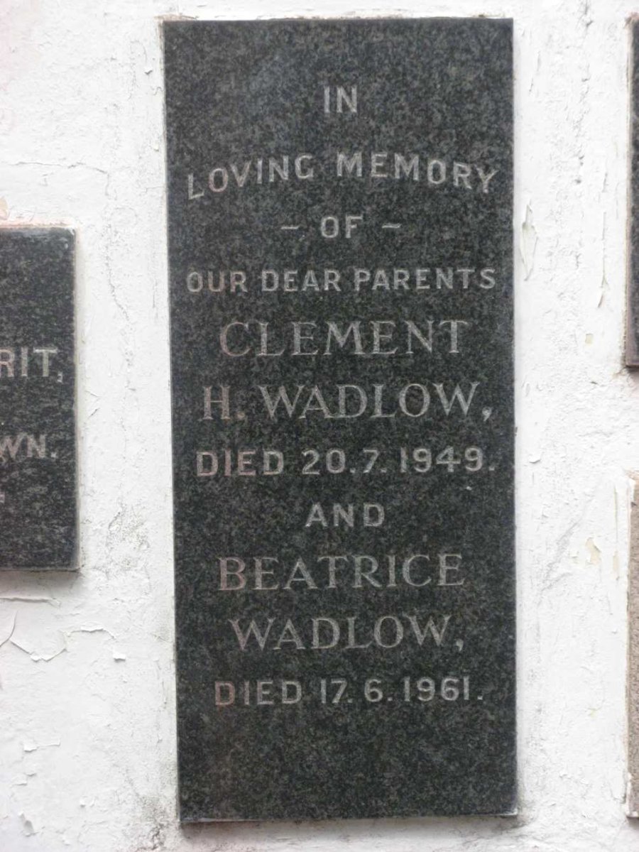 WADLOW Clement H. -1949 &amp; Beatrice -1961