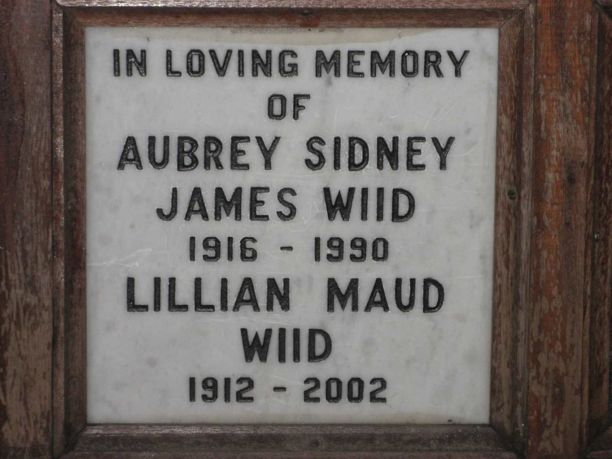 WIDD Aubrey Sidney James 1916-1990 &amp; Lillian Maud 1912-2002
