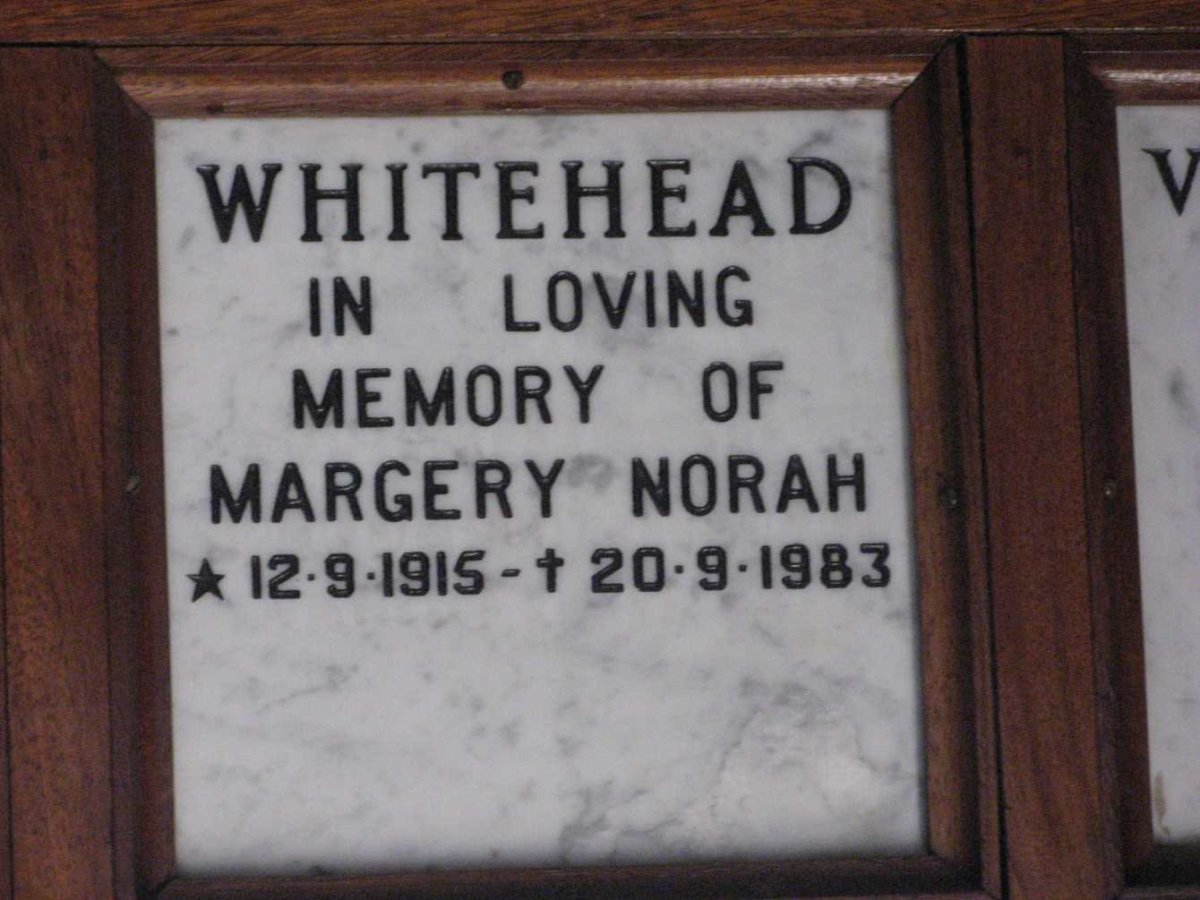 WHITEHEAD Margery Norah 1915-1983