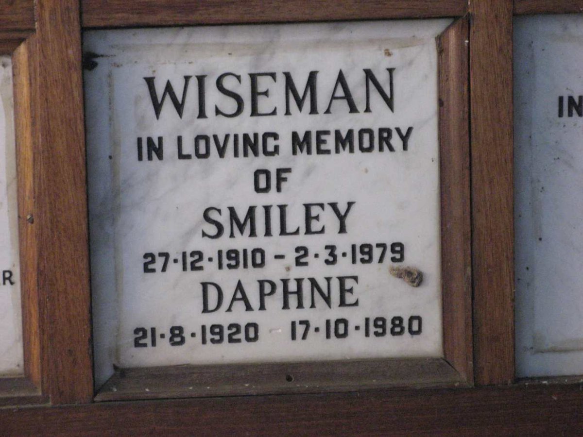 WISEMAN Smiley 1910-1979 &amp; Daphne 1920-1980