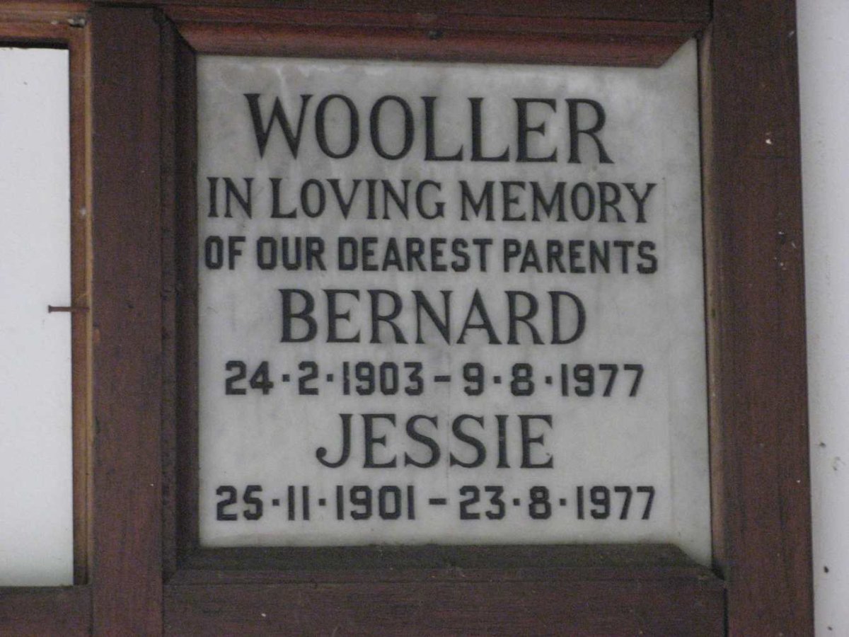 WOOLLER Bernard 1903-1977 &amp; Jessie 1901-1977