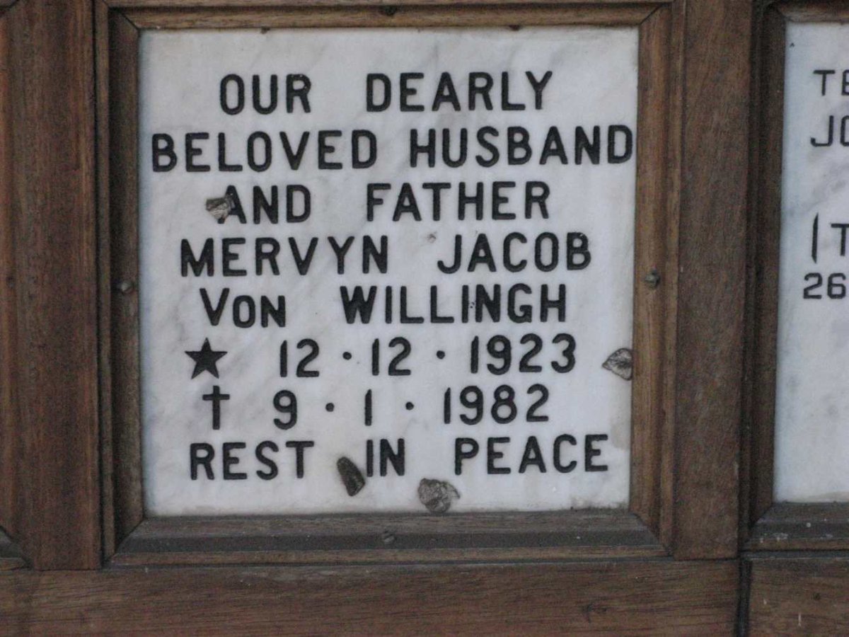 WILLINGH Mervyn Jacob, von 1923-1982